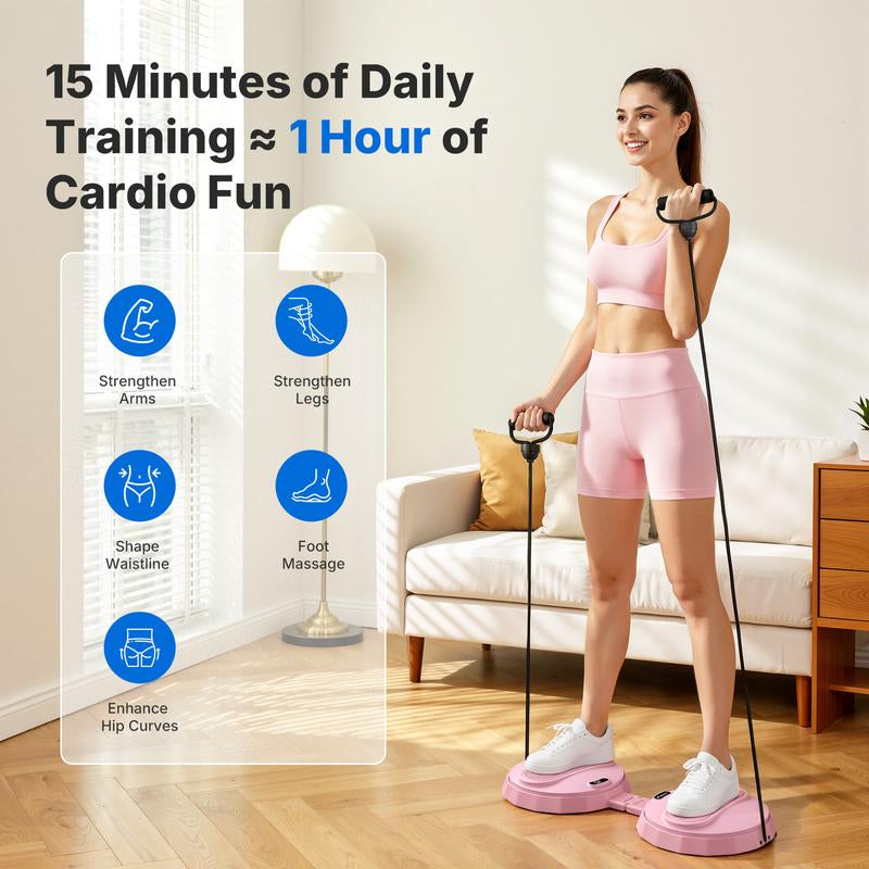 Merach Foldable Twist Board with Resistance Bands & Counter, Portable Waist Twister for Home Gym, 330 Lbs Capacity