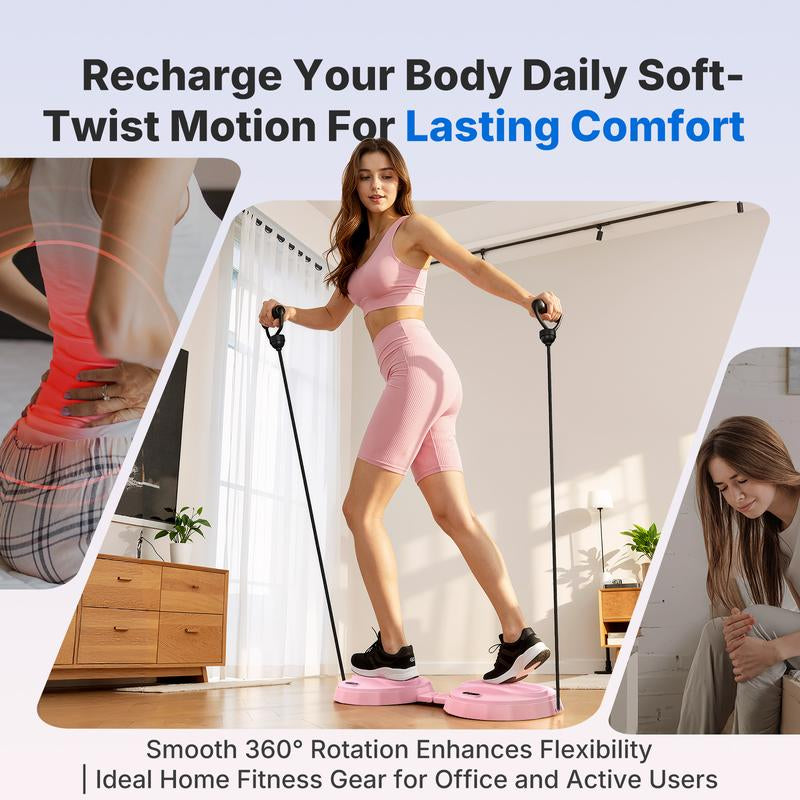 Merach Foldable Twist Board with Resistance Bands & Counter, Portable Waist Twister for Home Gym, 330 Lbs Capacity