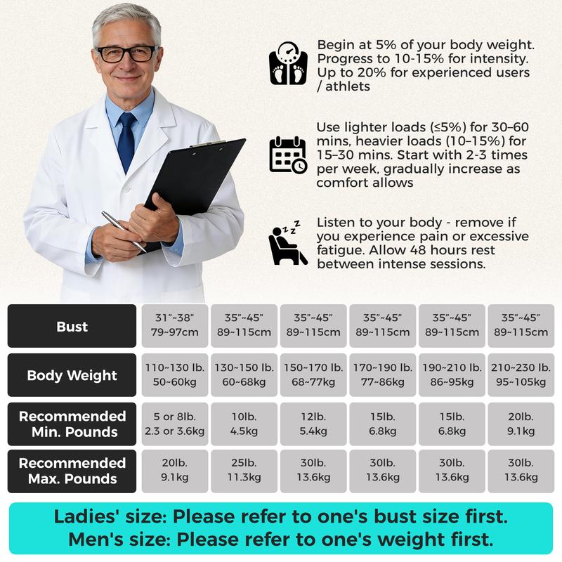 Bagail Weighted Vest for Men & Women – 5lbs to 30lbs Weight Options