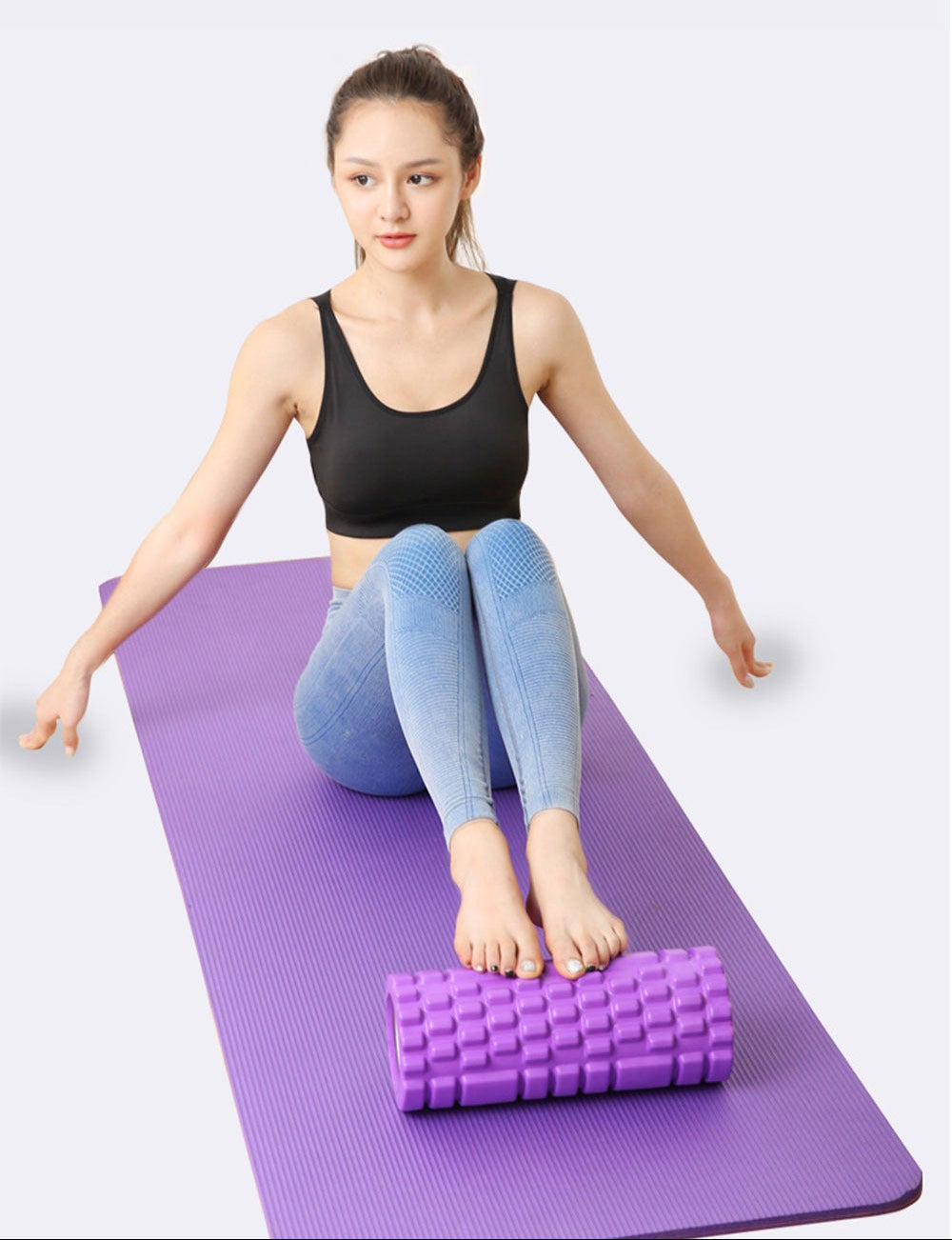 Compact Grid Foam Roller for Muscle Recovery and Yoga