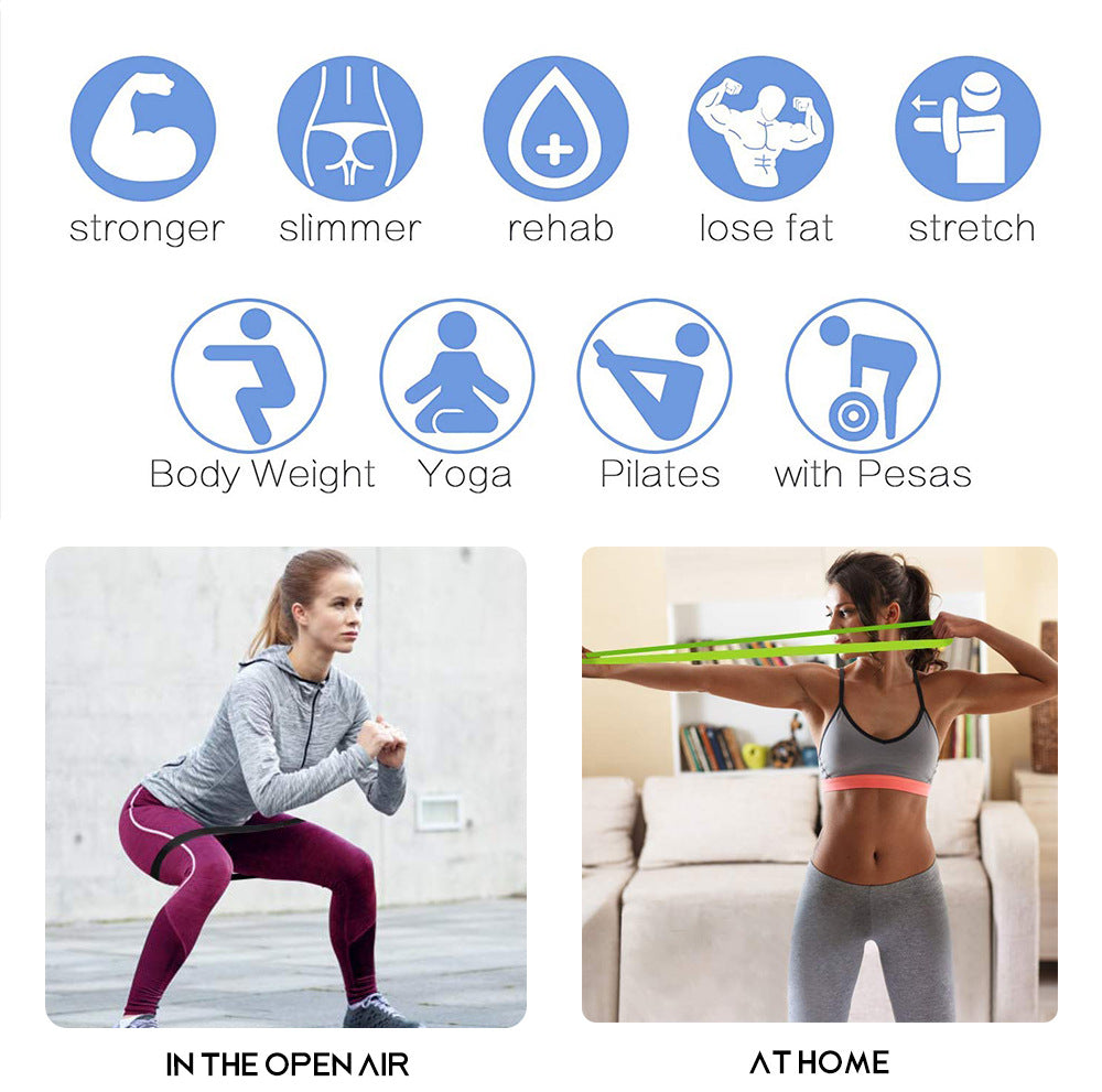 5 Level Resistance Rubber Bands Yoga Training Elastic Bands