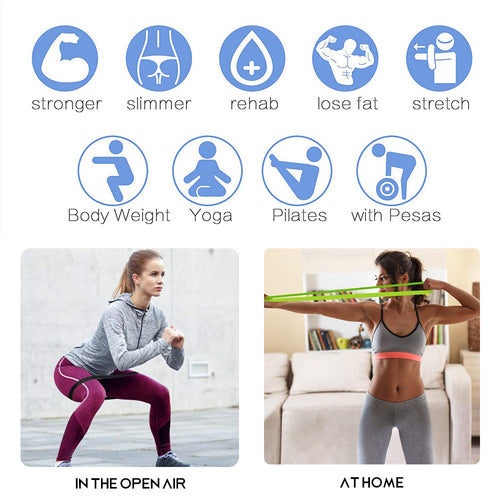 5 Level Resistance Rubber Bands Yoga Training Elastic Bands