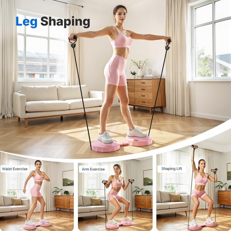 Merach Foldable Twist Board with Resistance Bands & Counter, Portable Waist Twister for Home Gym, 330 Lbs Capacity