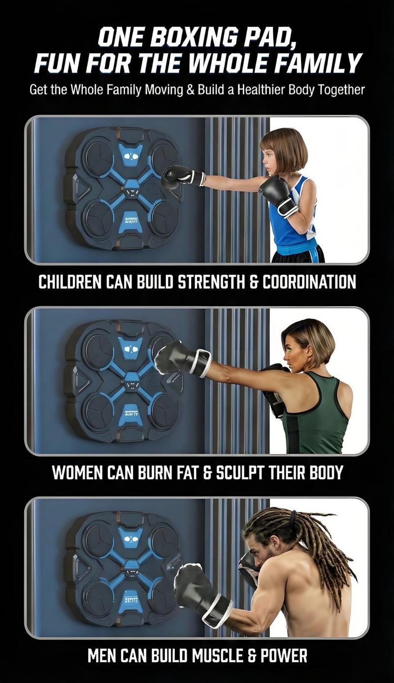 Music Boxing Target with Gloves & Adjustable Speeds