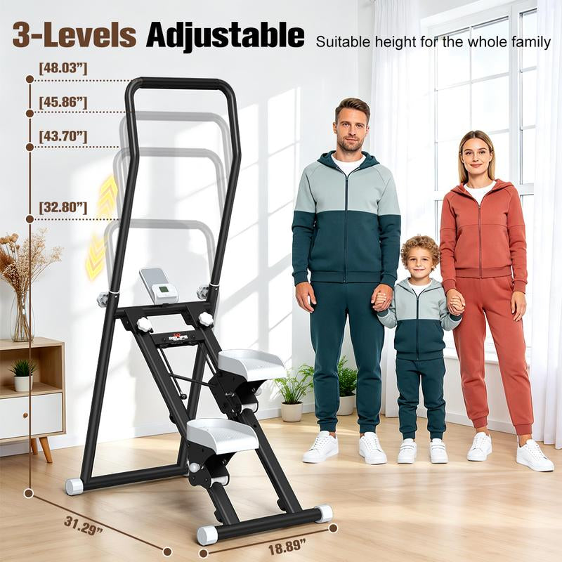 RELIFE SPORTS New Version Folding Stair Stepper 300LBS Capacity Adjustable Handlebar & Pedals Full-Body Vertical Climber Compact Home Gym Exercise Machine for Men & Women Gift for Fitness Enthusiasts