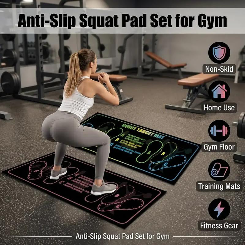 Anti-Slip Squat Pad Set, Durable Non-Skid Training Mat for Home and Gym Use, Ideal Exercise Equipment for Fitness Enthusiasts, Gym Floor Mat