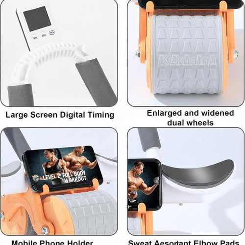 Elbow Support Automatic Rebound Abdominal Wheel Ab Roller for Abdominal Exercise Machine Abs Workout Equipment Dolly Core Strengthening Trainer Fitness Belly Training