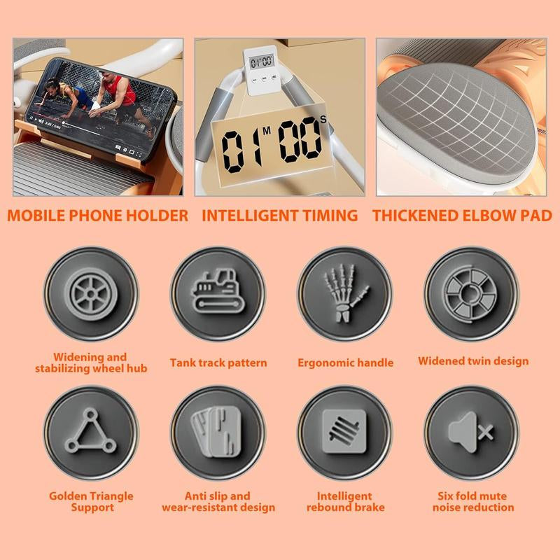 Elbow Support Automatic Rebound Abdominal Wheel Ab Roller for Abdominal Exercise Machine Abs Workout Equipment Dolly Core Strengthening Trainer Fitness Belly Training