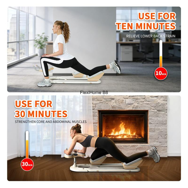 Flexihome Crawling Machine - Low-Impact Home Gym Equipment for Waist Toning, Leg Stretching & Core Activation - Ergonomic Back Protector for Pain-Free Workouts