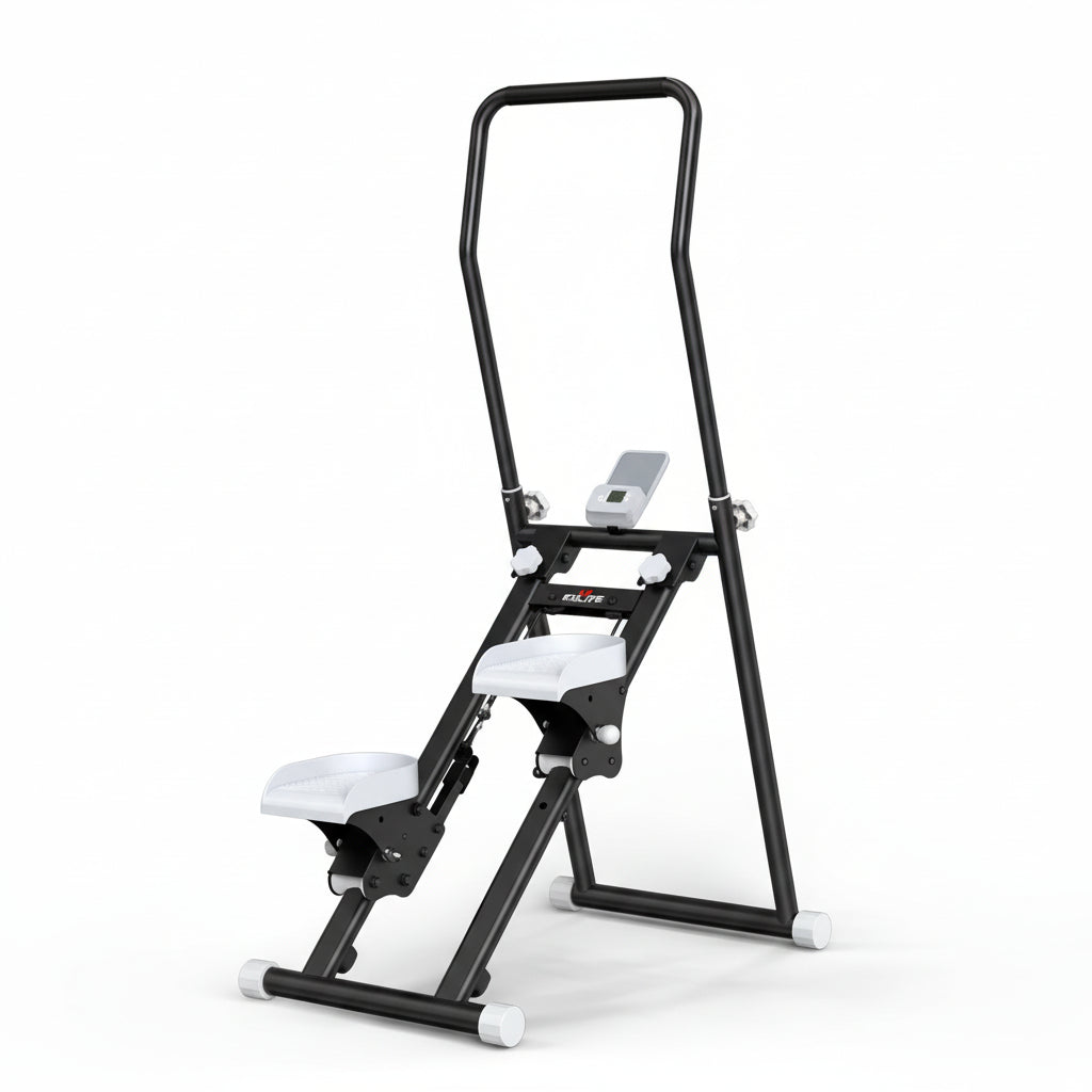 RELIFE SPORTS New Version Folding Stair Stepper 300LBS Capacity Adjustable Handlebar & Pedals Full-Body Vertical Climber Compact Home Gym Exercise Machine for Men & Women Gift for Fitness Enthusiasts